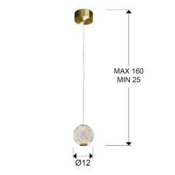 LED-Hängeleuchte Austral, gold/klar, einflammig