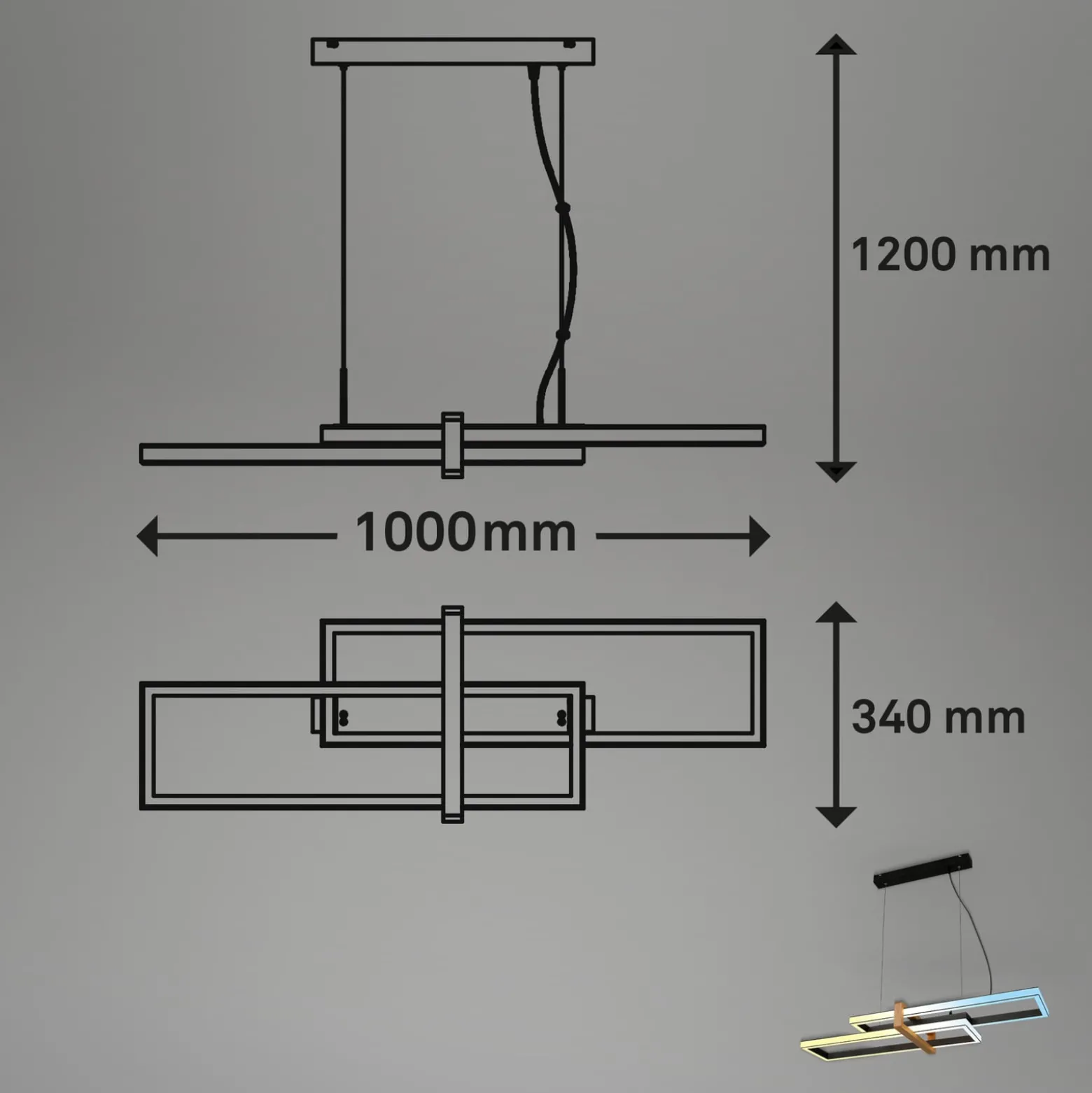 LED-Hängeleuchte 4768015 CCT mit Fernbedienung