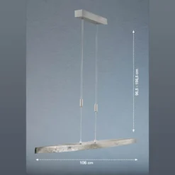LED-Hängeleuchte Colmar, CCT, nickel, Länge 106 cm