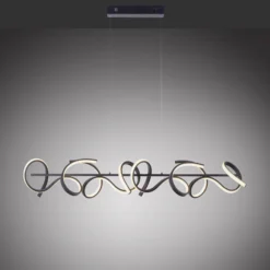 LED-Hängeleuchte Curls, schwarz, Metall, 99 cm lang, dimmbar