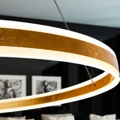 LED-Hängeleuchte Helia, goldfarben, Ø 100 cm, Metall