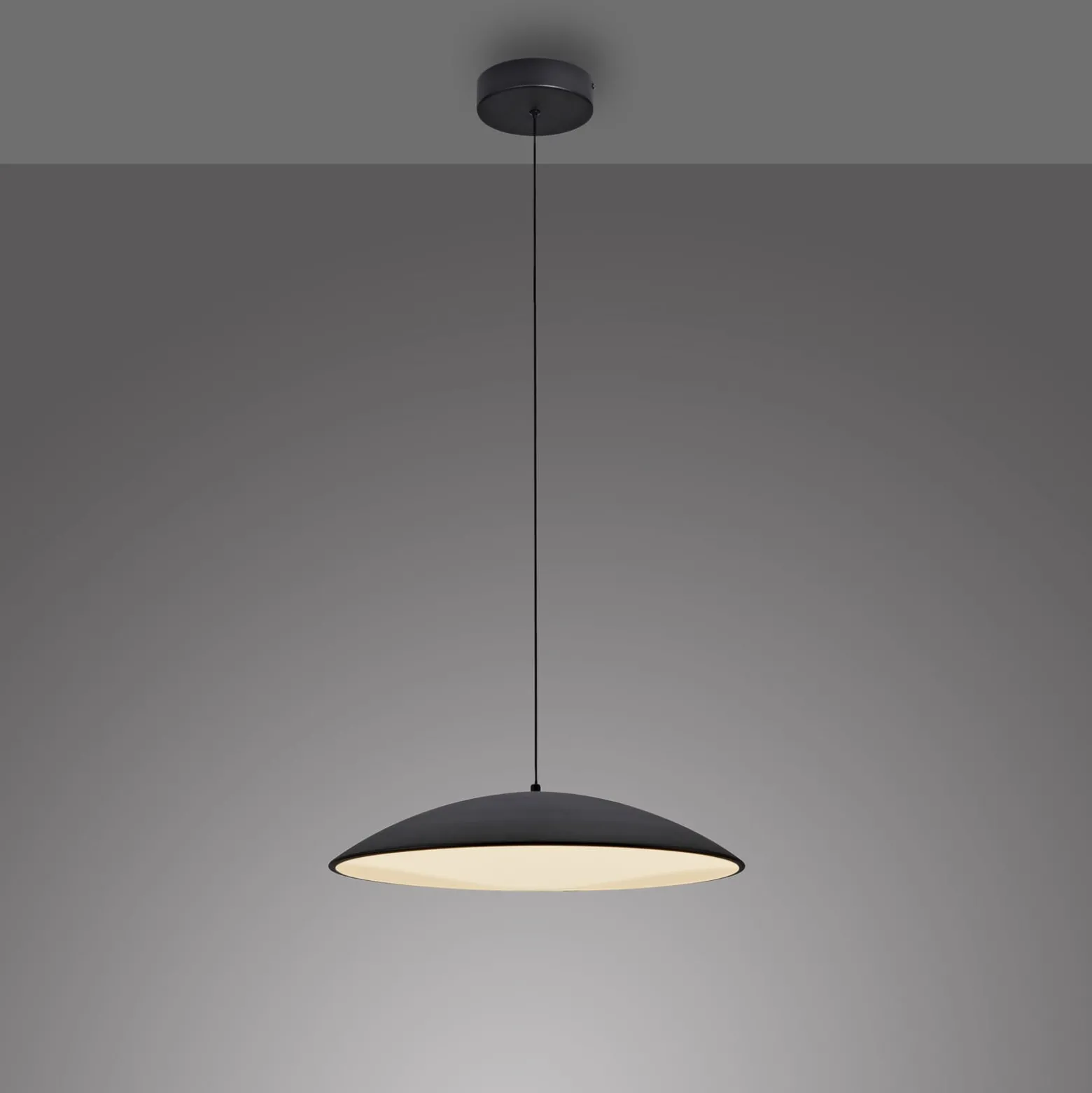 LED-Hängeleuchte LENTE, schwarz, Ø 50 cm, Metall, switchdim