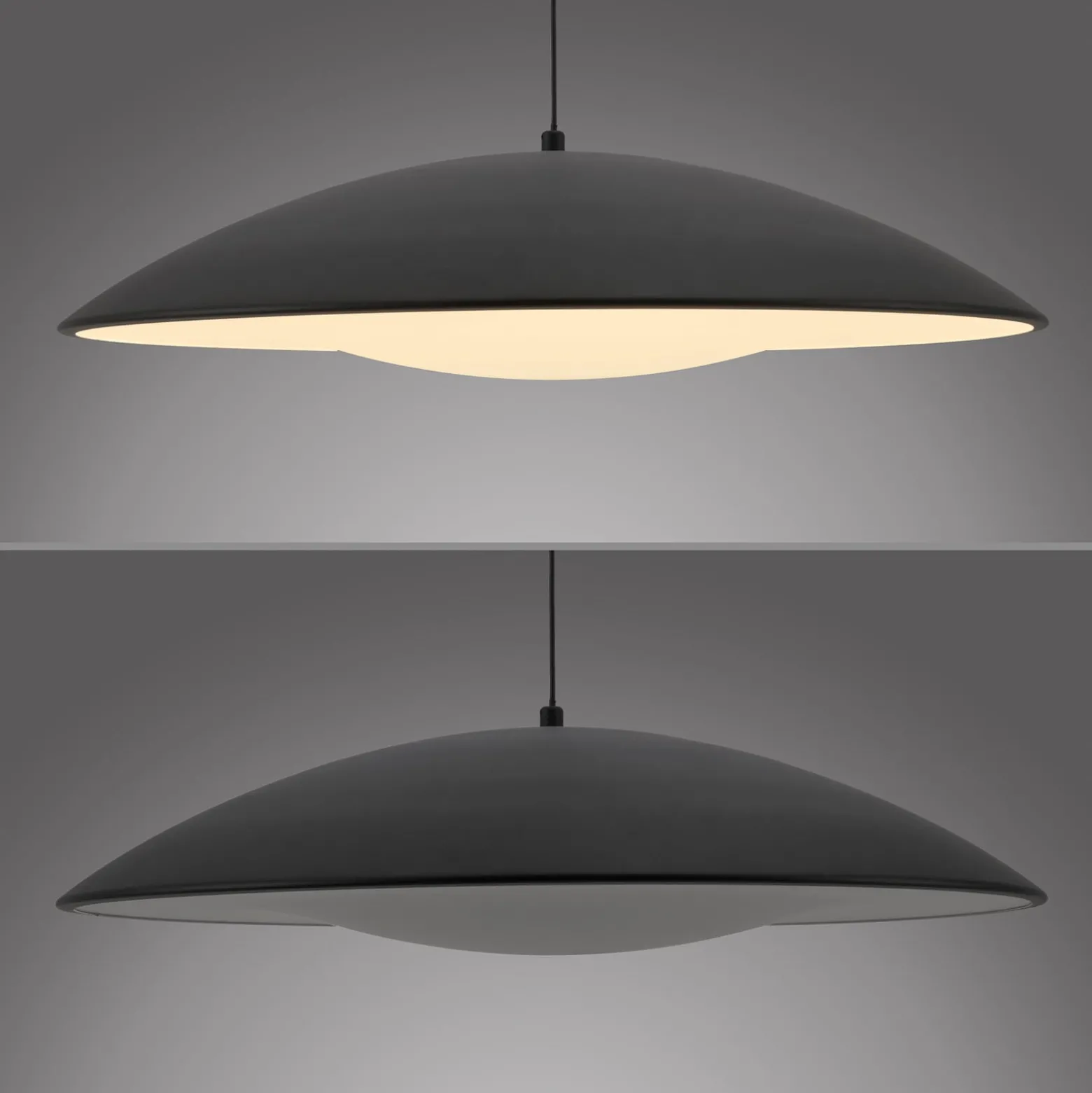 LED-Hängeleuchte LENTE, schwarz, Ø 50 cm, Metall, switchdim