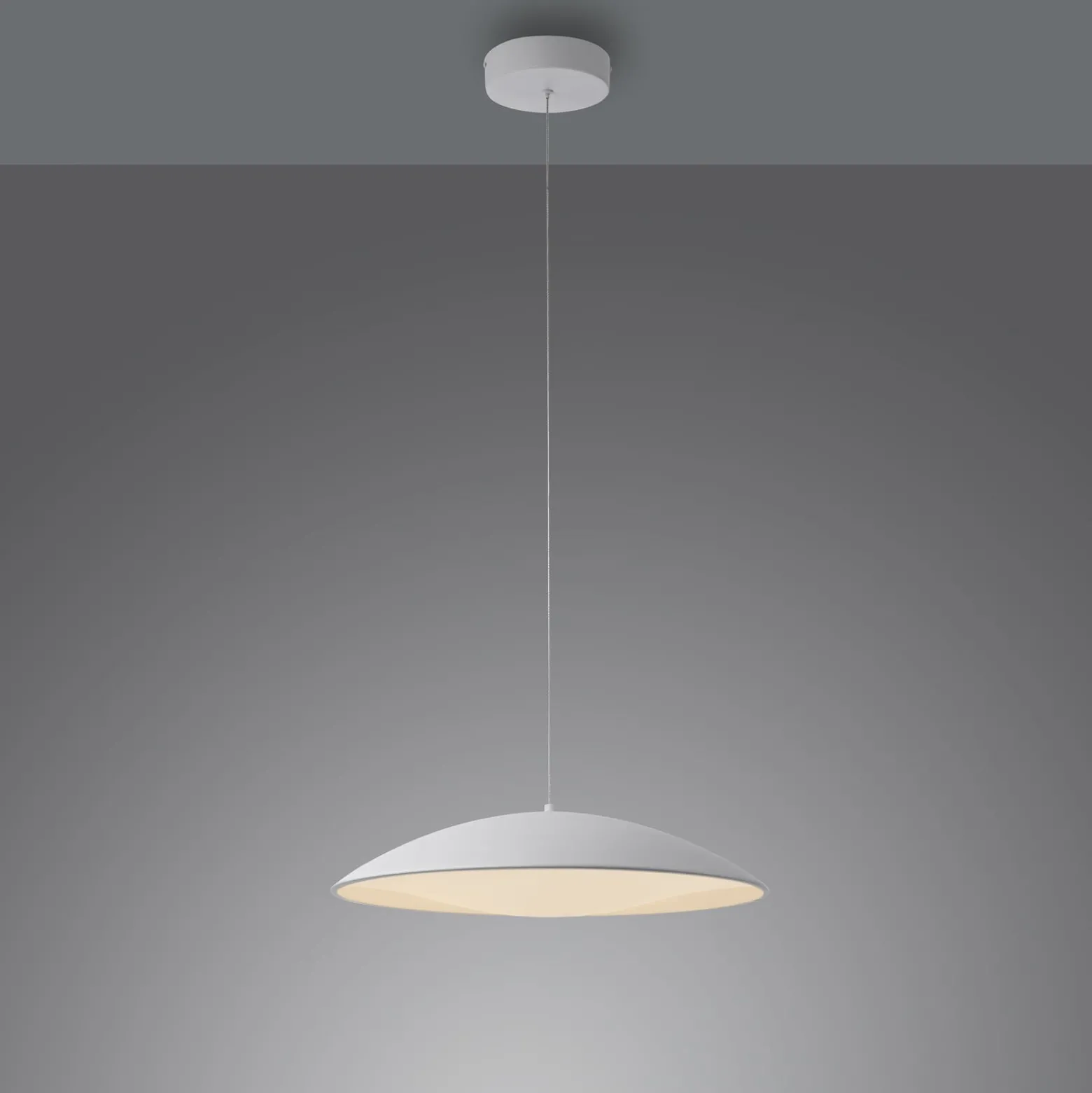 LED-Hängeleuchte LENTE, weiß, Ø 50 cm, Metall, switchdim