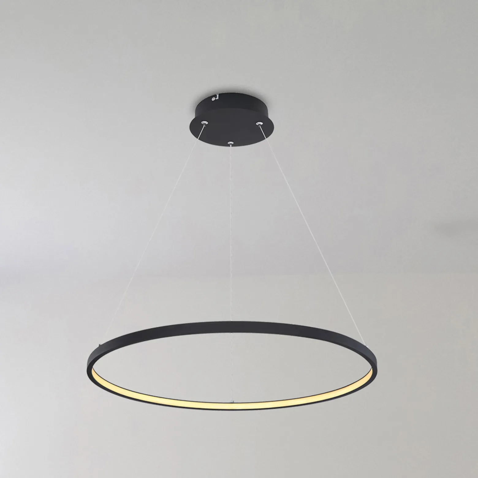 LED-Hängeleuchte Ralph, 1-flammig, schwarz, Ø 60cm