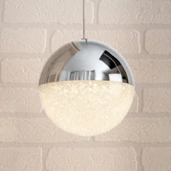 LED-Hängeleuchte Sphere, chrom, 1-flammig, Ø 12 cm