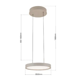LED-Hängeleuchte Teide, khaki, einflammig, Metall, 2.700 K