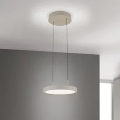 LED-Hängeleuchte Teide, khaki, einflammig, Metall, 2.700 K