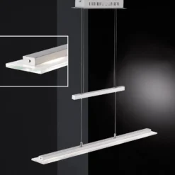 LED-Hängeleuchte Tenso, nickel, 64 cm, Metall, CCT, Dimmer