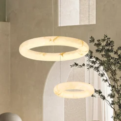 LED-Hängeleuchte 2543, weiß, Ø 49 cm, Alabaster, dimmbar
