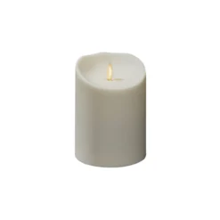 LED-Kerze IP44 cremeweiß geschmolzen Höhe 14cm