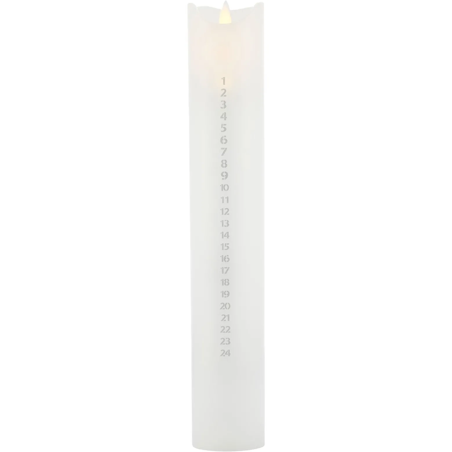 LED-Kerze Sara Calendar, weiß/silber, Höhe 29 cm