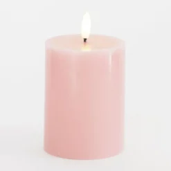LED-Kerze Sille, pink, Höhe 10 cm, Wachs, Batteriebetrieb