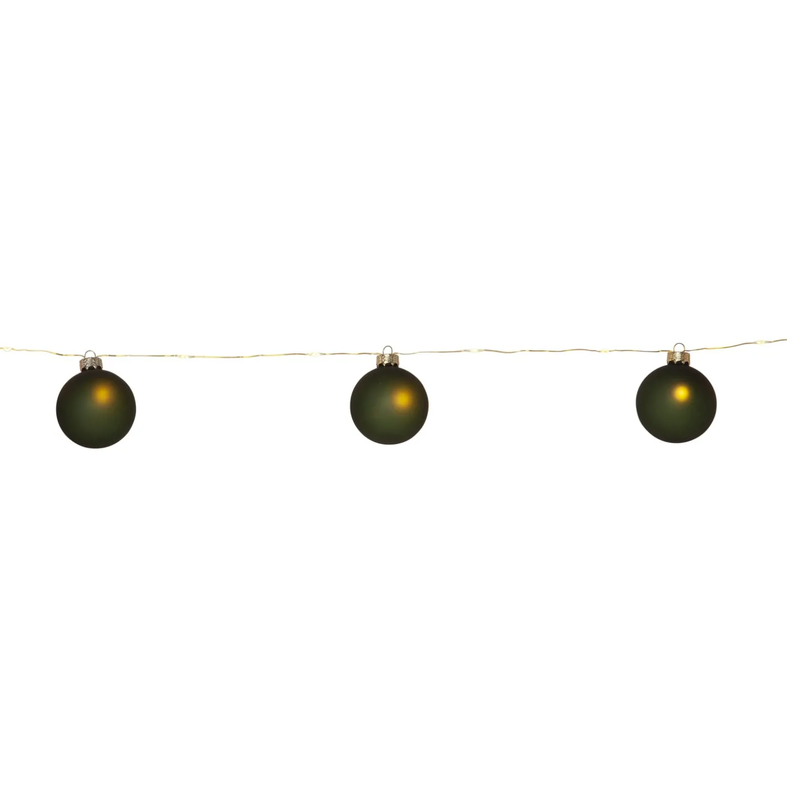LED-Lichterkette Bliss, dunkelgrün, Glas, 8-flammig Batterie
