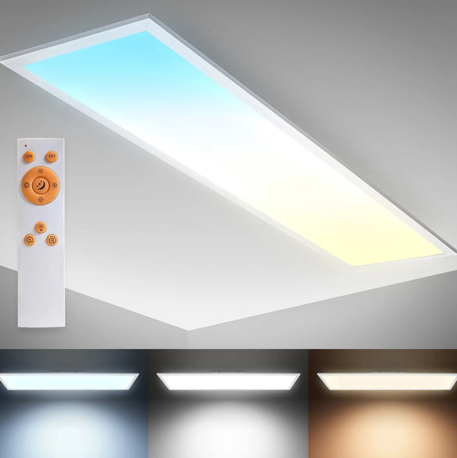 LED-Panel Brian CCT, weiß, 100 x 25 cm, Fernbedienung
