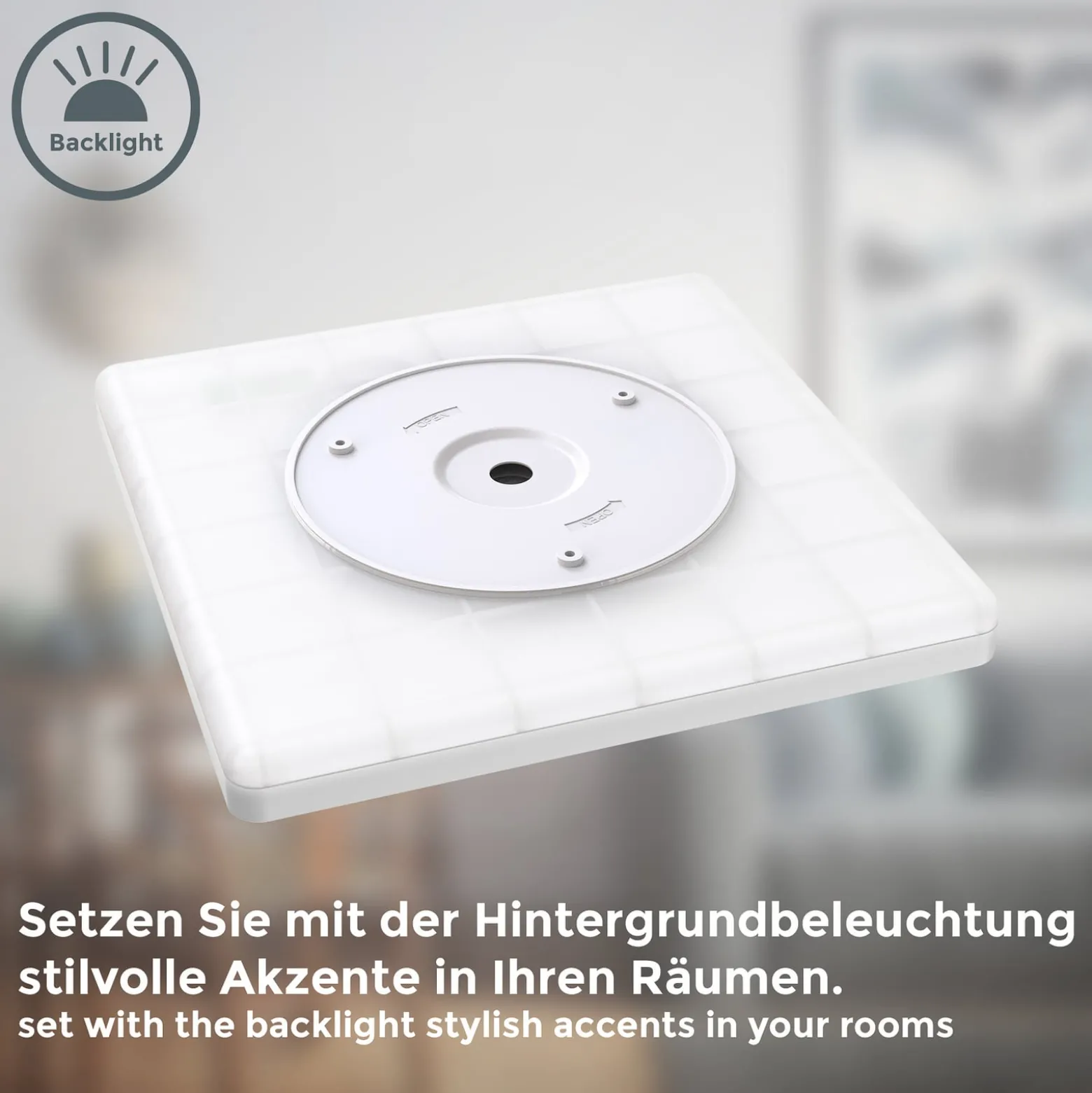LED-Panel Eki, 29 x 29 cm, weiß, Step-dim, Backlight, 4.000K