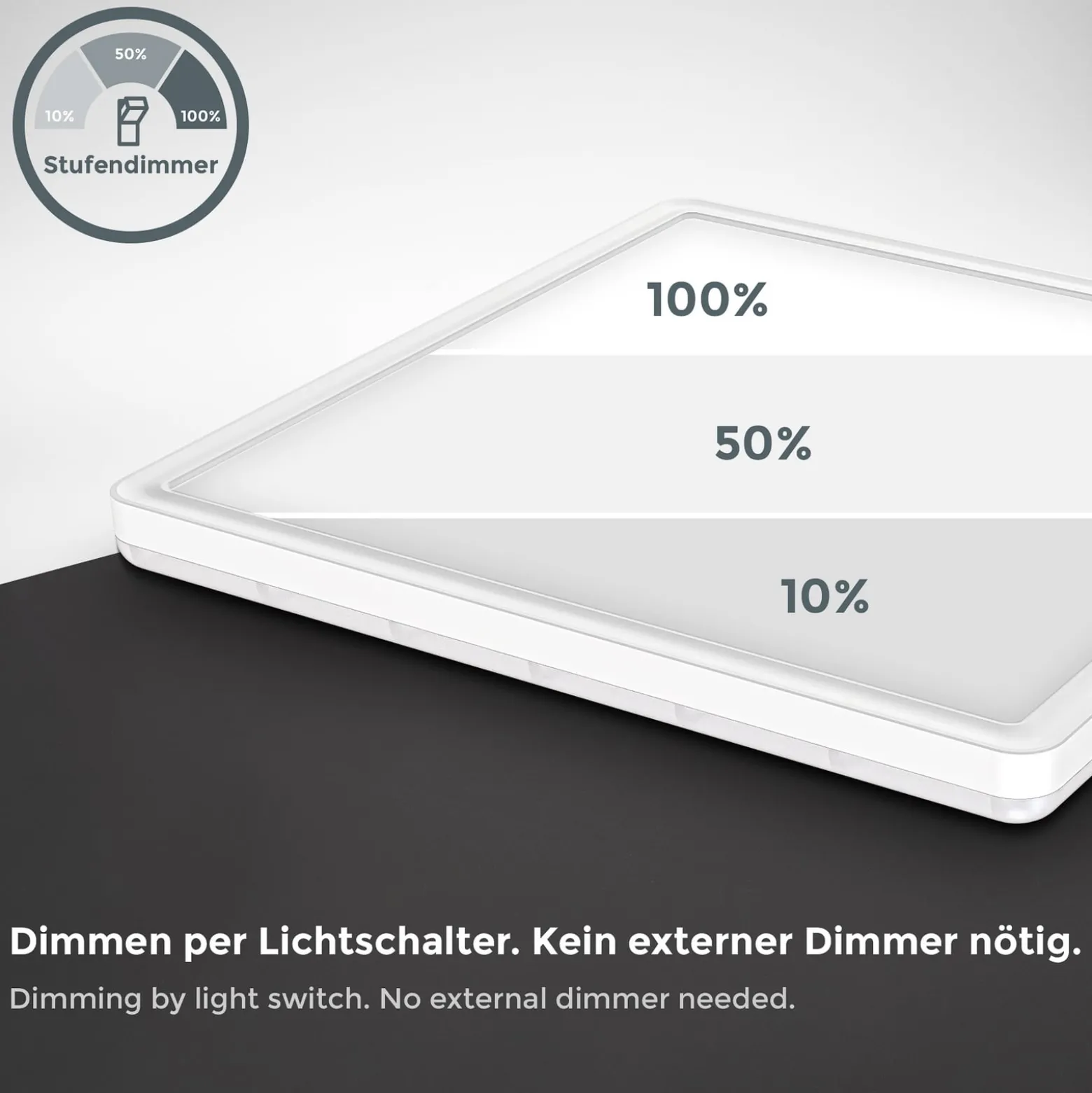 LED-Panel Eki, 29 x 29 cm, weiß, Step-dim, Backlight, 4.000K