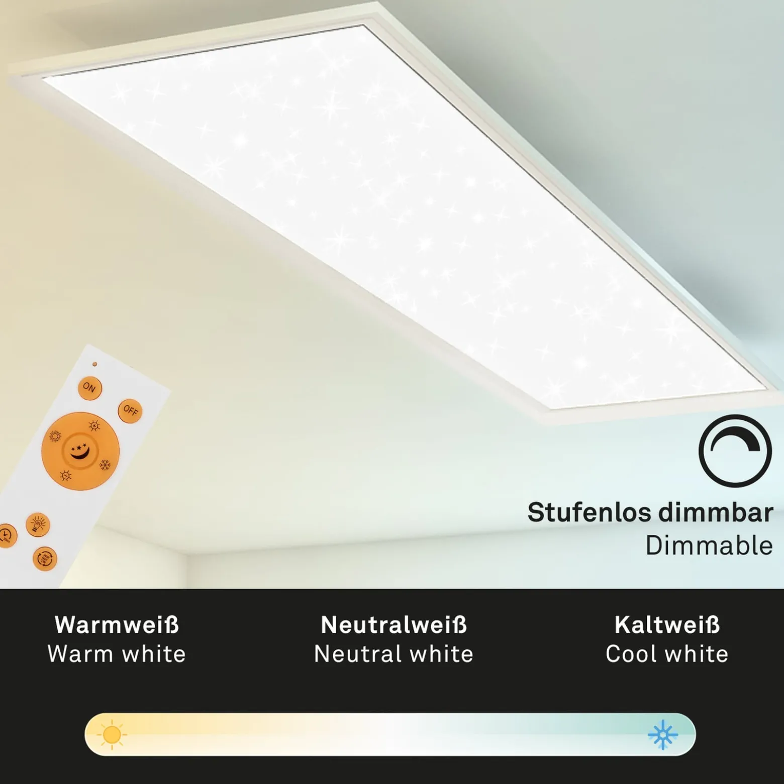 LED-Panel Pallas, weiß, dimmbar, CCT, 119,5x29,5cm