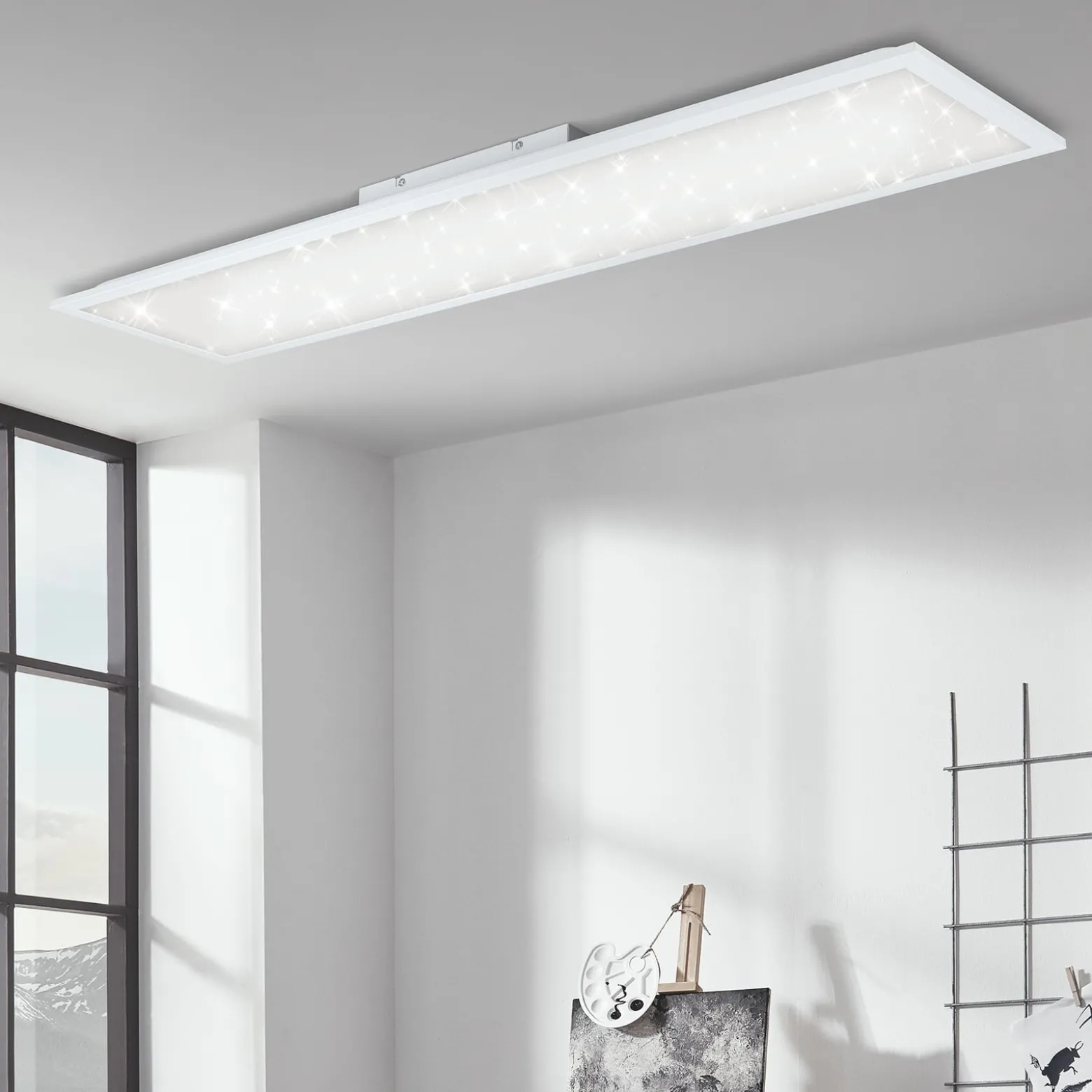 LED-Panel Pallas, weiß, dimmbar, CCT, 119,5x29,5cm