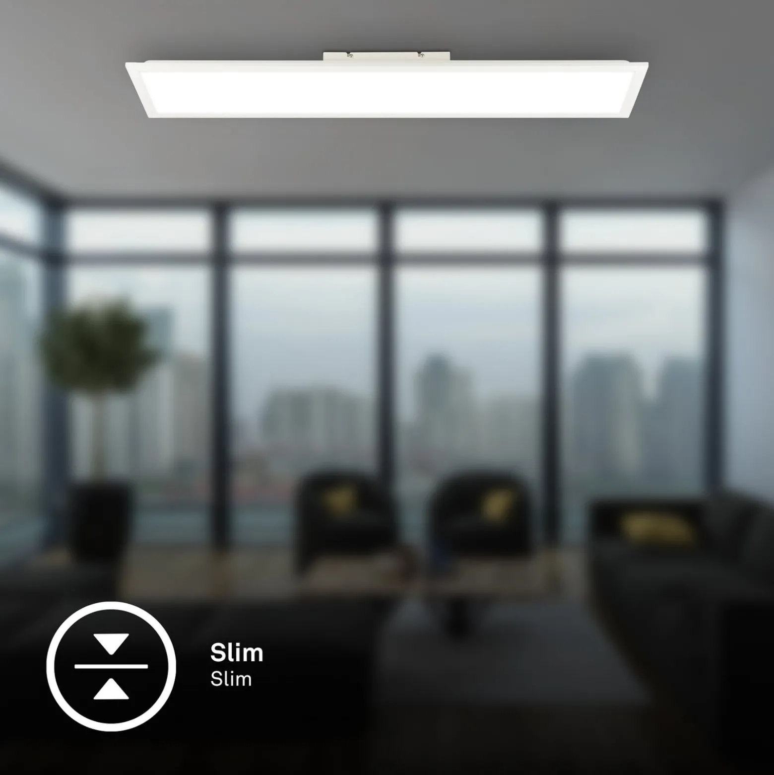 LED-Panel Simple 100 x 25 cm, weiß, ultraflach, IP44, 4000 K