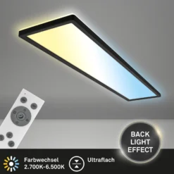 LED-Panel Tava CCT, schwarz, 98 x 20 cm Backlight Kunststoff