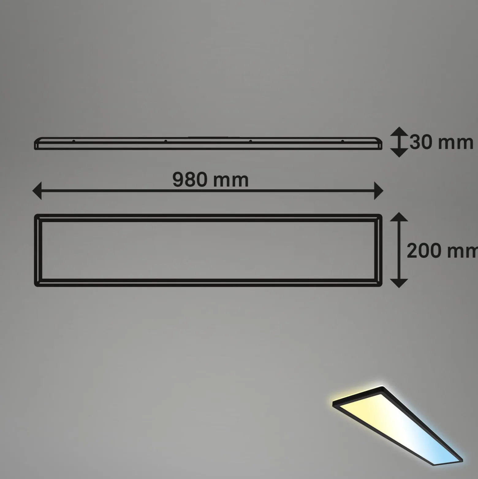 LED-Panel Tava CCT, schwarz, 98 x 20 cm Backlight Kunststoff