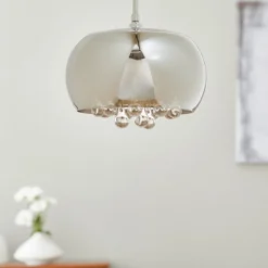 LED-Pendellampe Argos mit Kristalltropfen Ø 22 cm