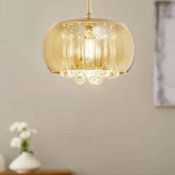 LED-Pendellampe Argos mit Kristalltropfen Ø 22 cm