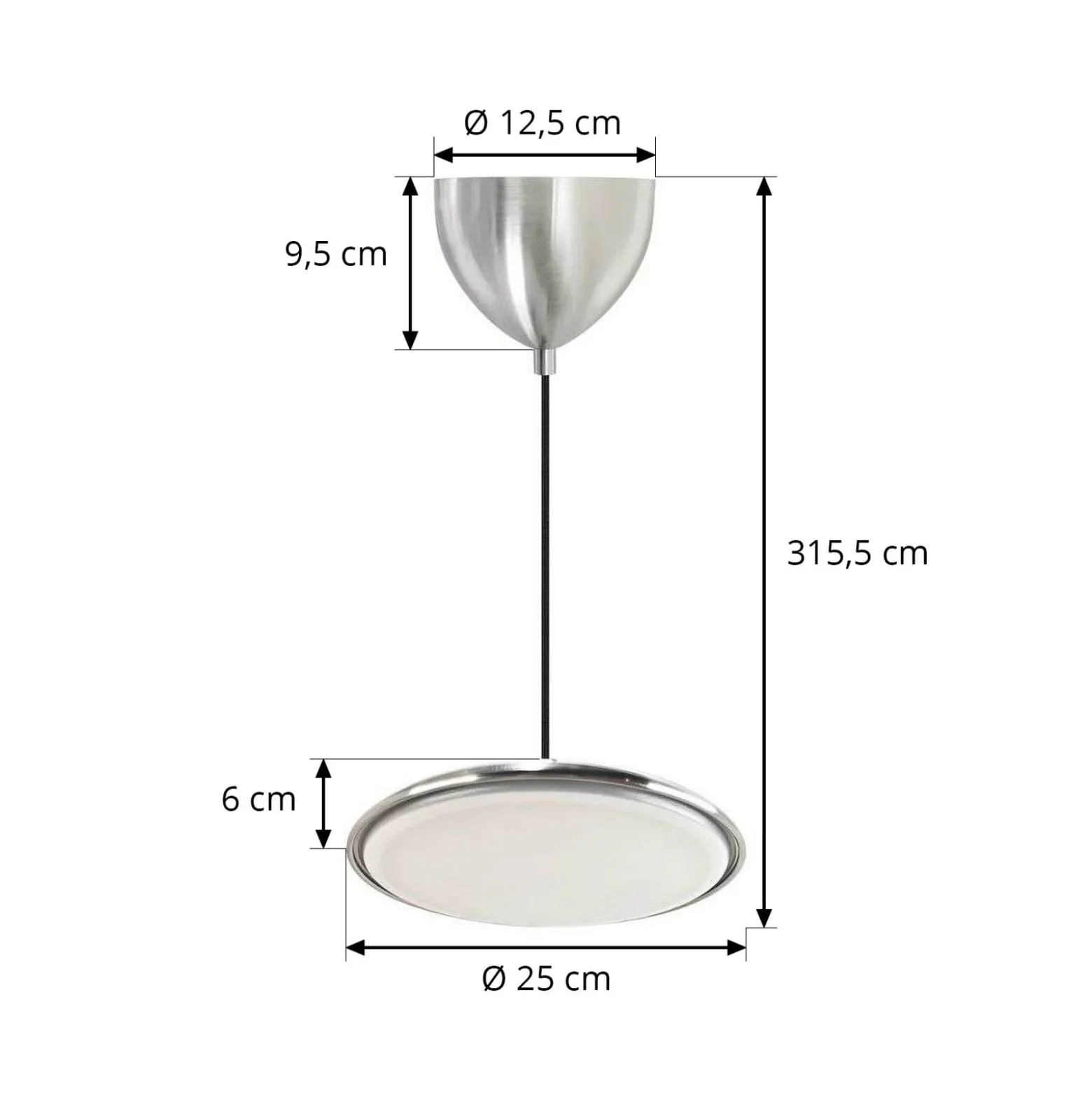 LED-Pendelleuchte Artist, Ø 25 cm, stahlfarben, Edelstahl