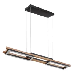 LED-Pendelleuchte Illa in Holzdesign