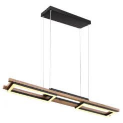 LED-Pendelleuchte Illa in Holzdesign