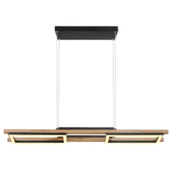 LED-Pendelleuchte Illa in Holzdesign