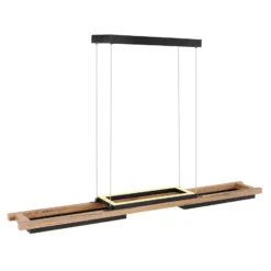 LED-Pendelleuchte Illa in Holzdesign