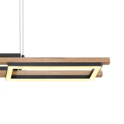 LED-Pendelleuchte Illa in Holzdesign
