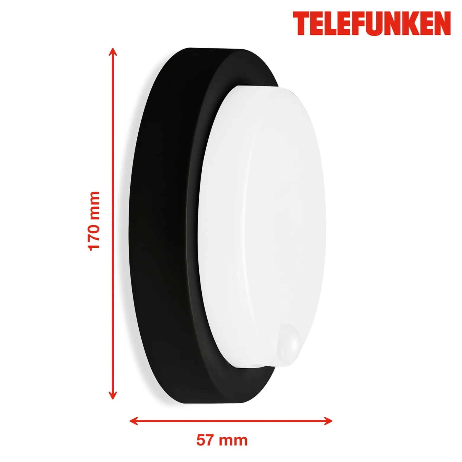 LED-Sensor-Außenwandleuchte Dortmund Ø17cm schwarz