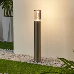 LED-Sockellampe Belen, Edelstahl