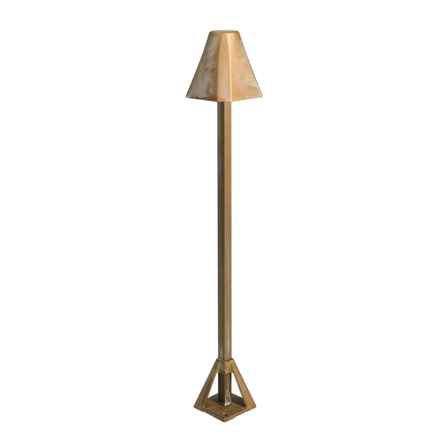 LED-Sockelleuchte Silva Frame, Höhe 50 cm, messing antik