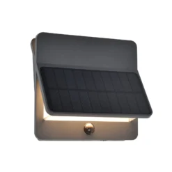 LED-Solar-Außenwandlampe ALETA, dunkelgrau 18 cm Sensor IP54