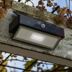 LED-Solar-Außenwandlampe ARROW, dunkelgrau 18 cm Sensor IP44