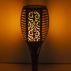 LED-Solar-Erdspießleuchte 33077 Fackel, schwarz, Kunststoff