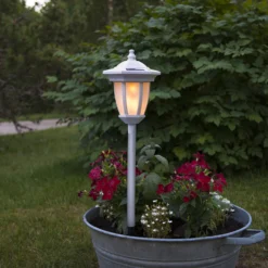LED-Solarleuchte Flame, 4 in 1, weiß
