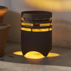 LED-Solarleuchte Marron, Höhe 25 cm, braun, Metall, USB-C