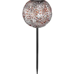 LED-Solarleuchte 33632 mit Metallkugel, silber