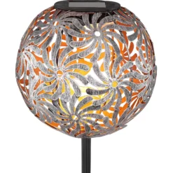 LED-Solarleuchte 33632 mit Metallkugel, silber