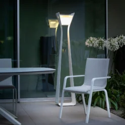 LED-Solarleuchte Osmoz aus Aluminium, 175 cm, weiß