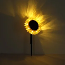 LED-Solarleuchte 33598 Sonnenblume Ø 13 cm, gelb, Kunststoff