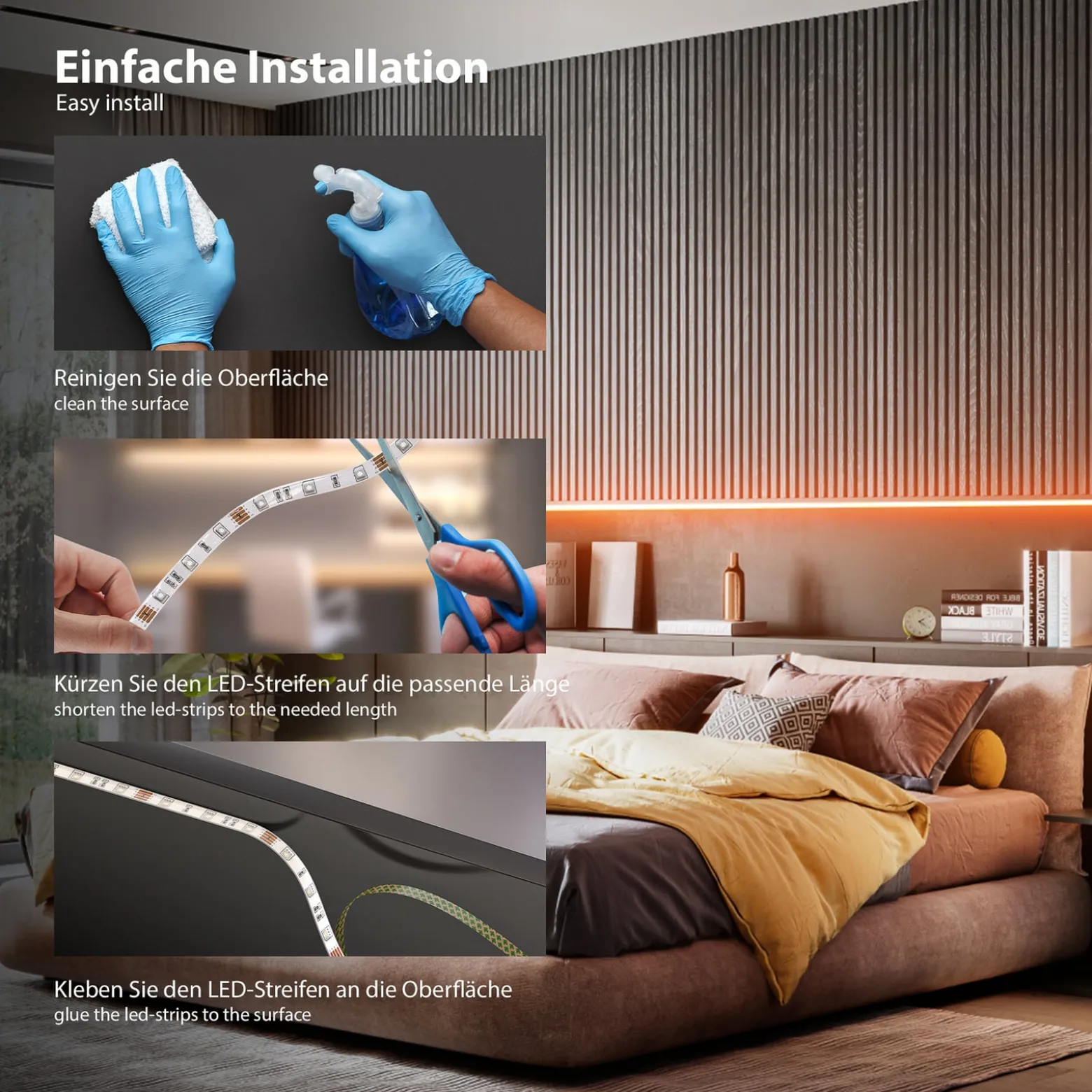 LED-Stripe Lee USB, Länge 3 m, RGBW, Fernbedienung