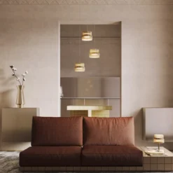 LED-Tischlampe SCALA, braun/bronze, Höhe 24 cm, Glas, Dimmer