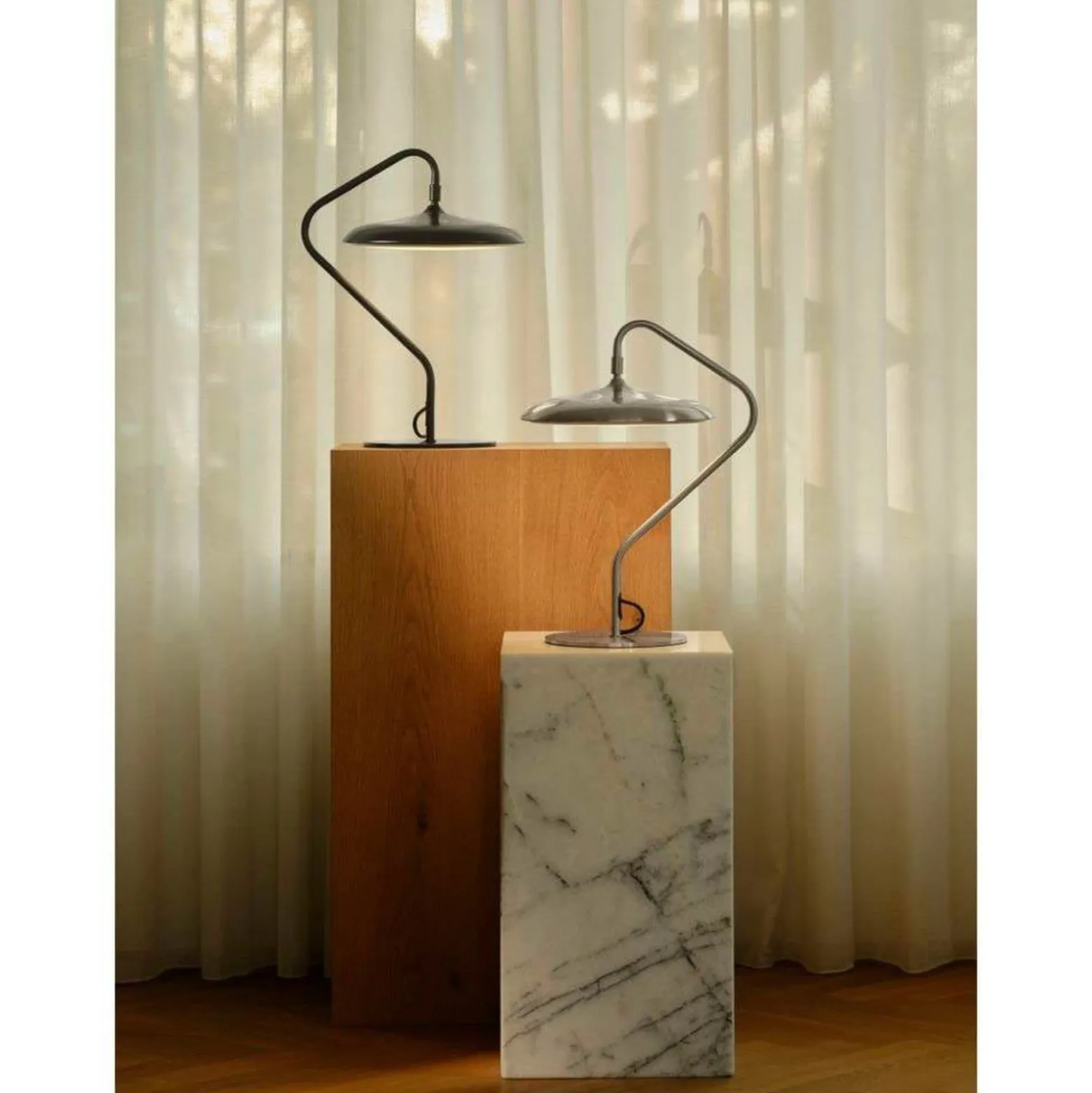 LED-Tischleuchte Artist, stahlfarben, Höhe 41 cm, Edelstahl