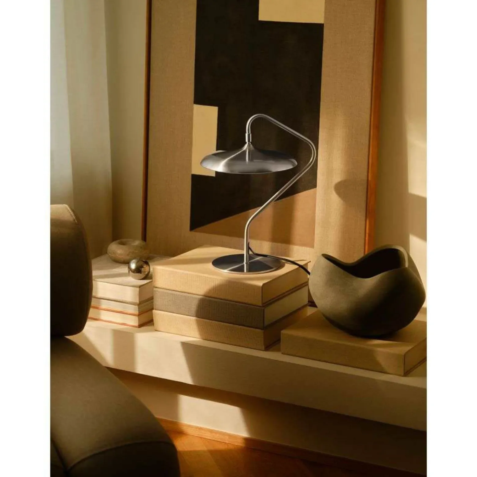 LED-Tischleuchte Artist, stahlfarben, Höhe 41 cm, Edelstahl